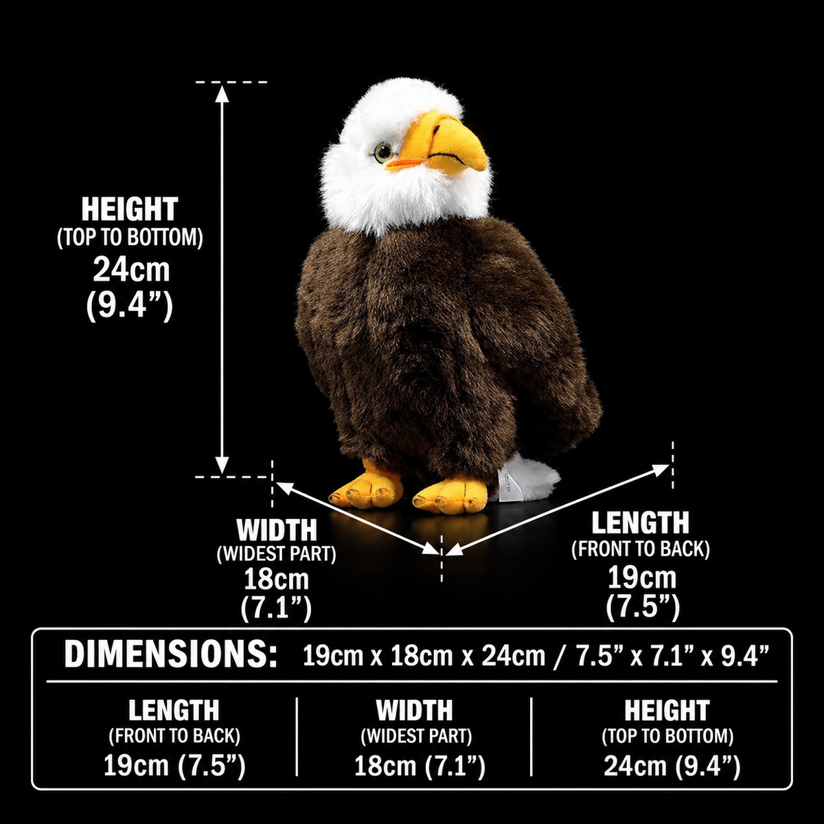 Bald Eagle Bird Soft Stuffed Plush Toy