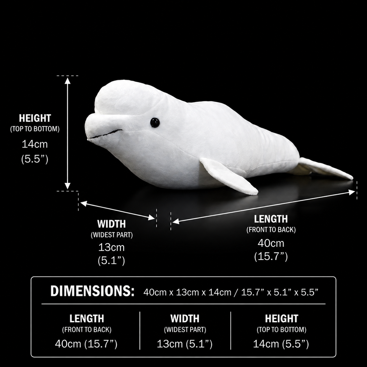 Beluga White Whale Soft Stuffed Plush Toy