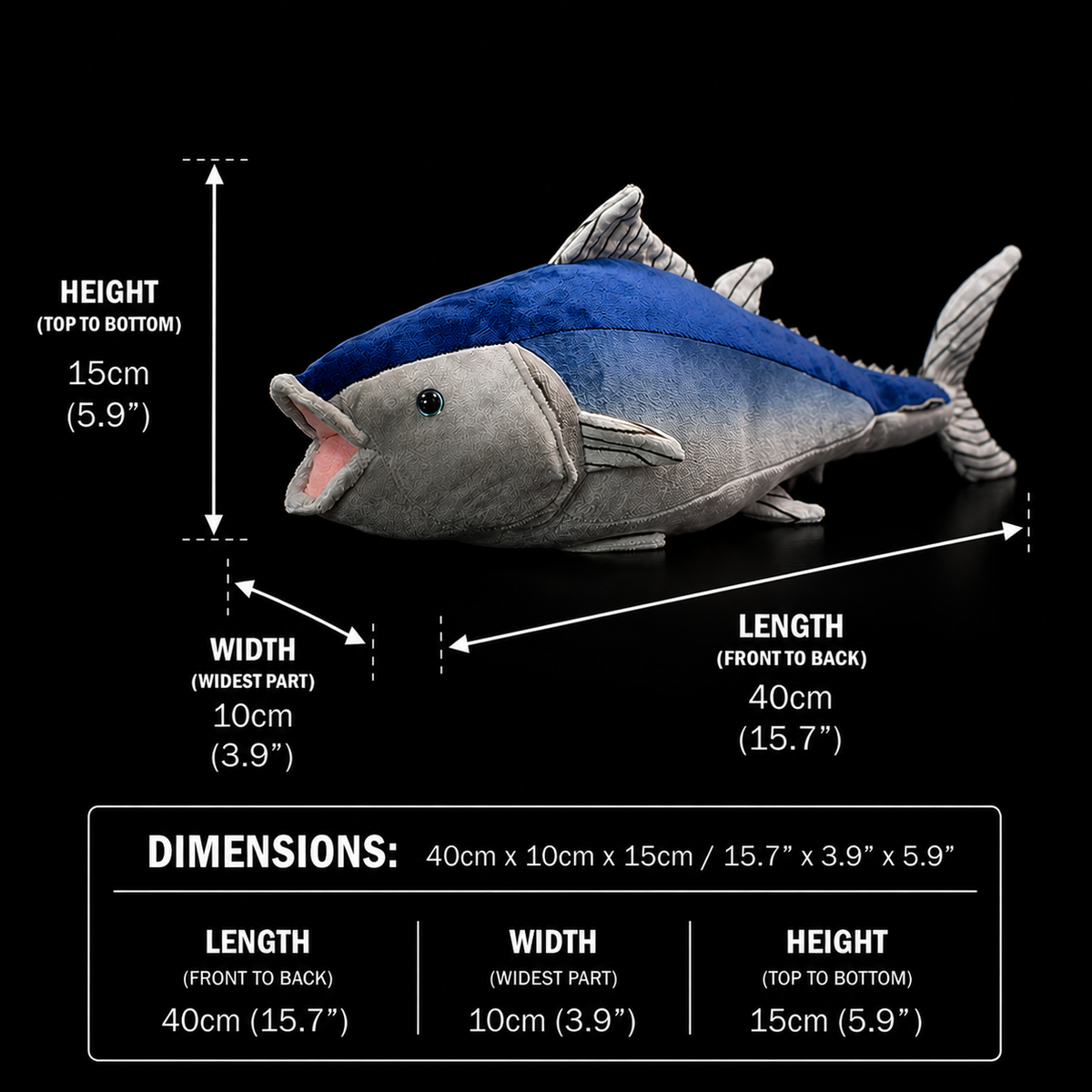 Bluefin Tuna Fish Soft Stuffed Plush Toy