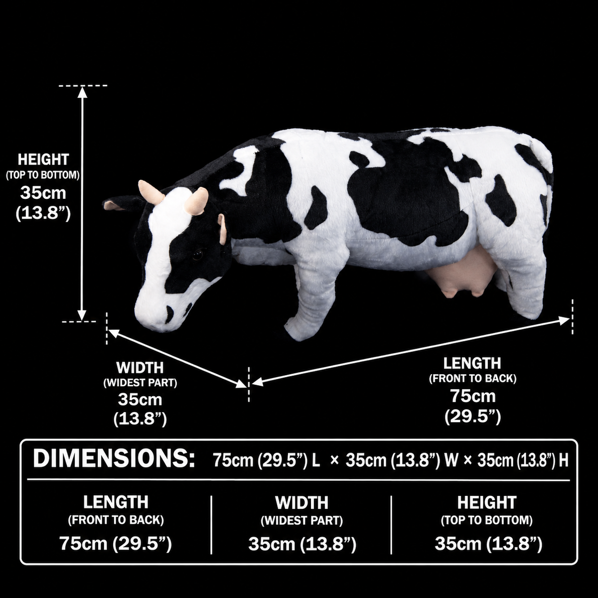 Dairy Cow Soft Stuffed Plush Toy