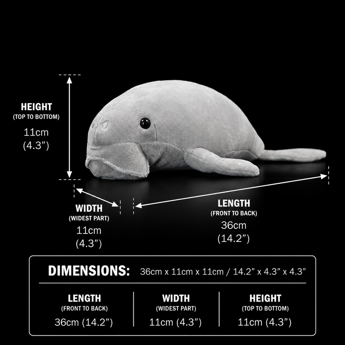 Weiches Plüschtier Dugong Seekuh 