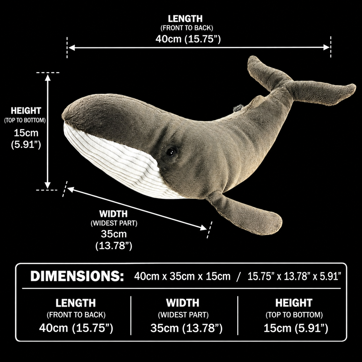 Humpback Whale Soft Stuffed Plush Toy