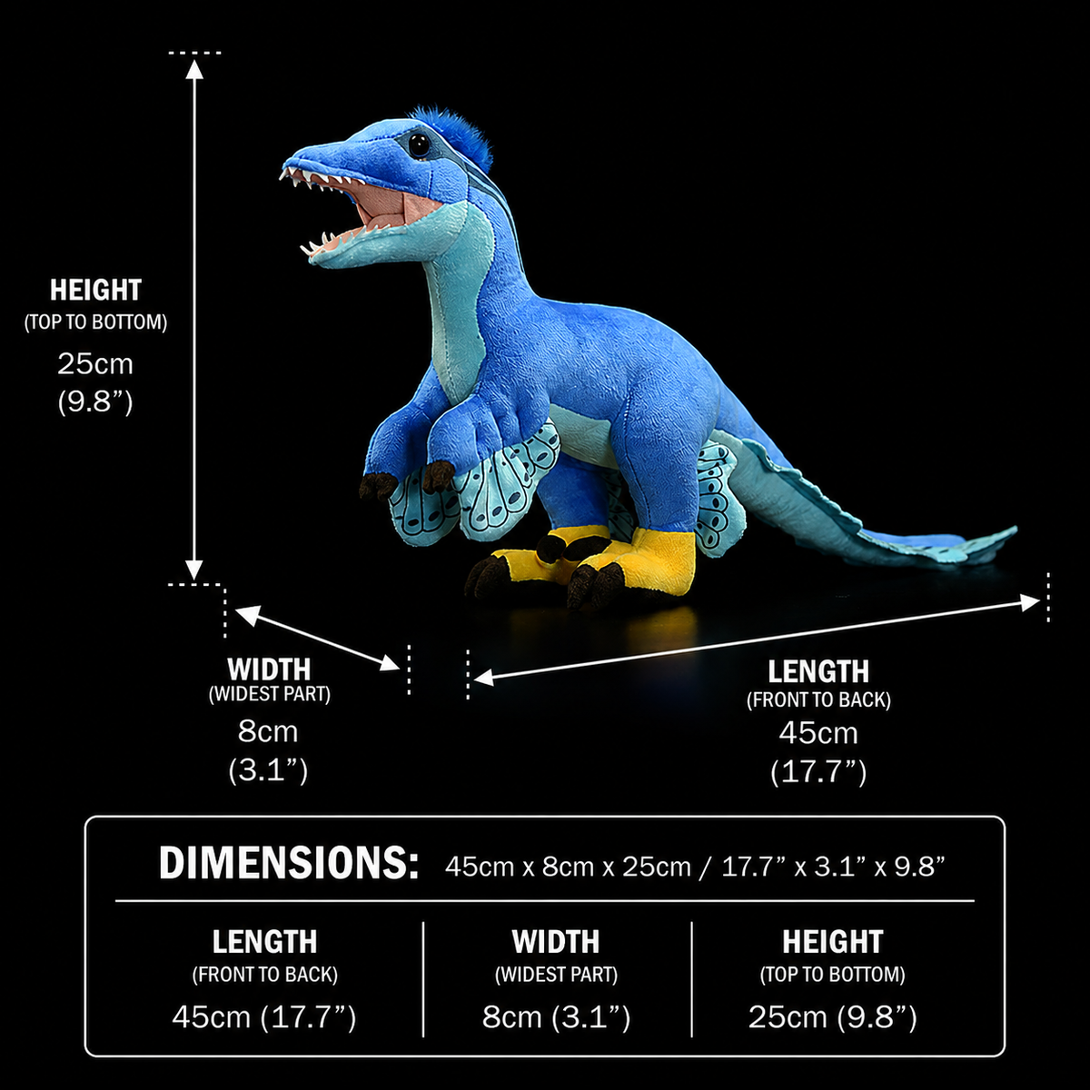Dinosaurus Microraptor Měkká vycpaná plyšová hračka