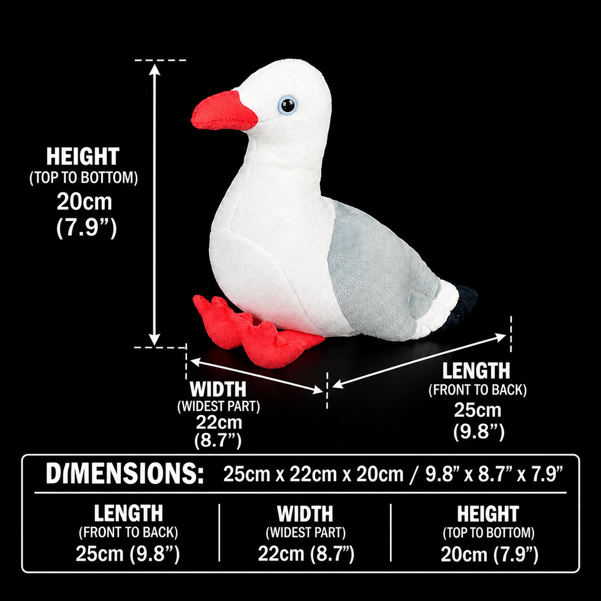 Seagull Bird Soft Stuffed Plush Toy