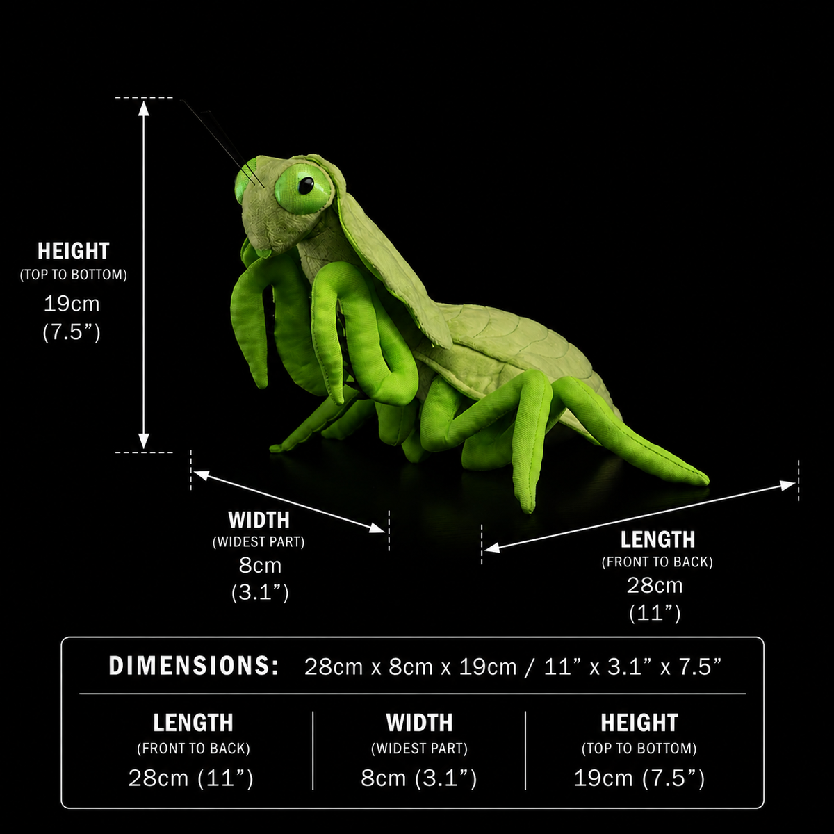 Weiches Plüschtier Shield Mantis
