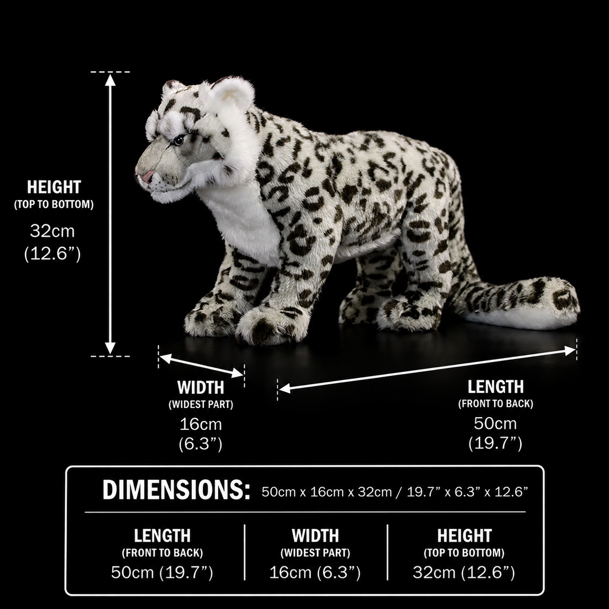 Měkká plyšová kočka Snow Leopard