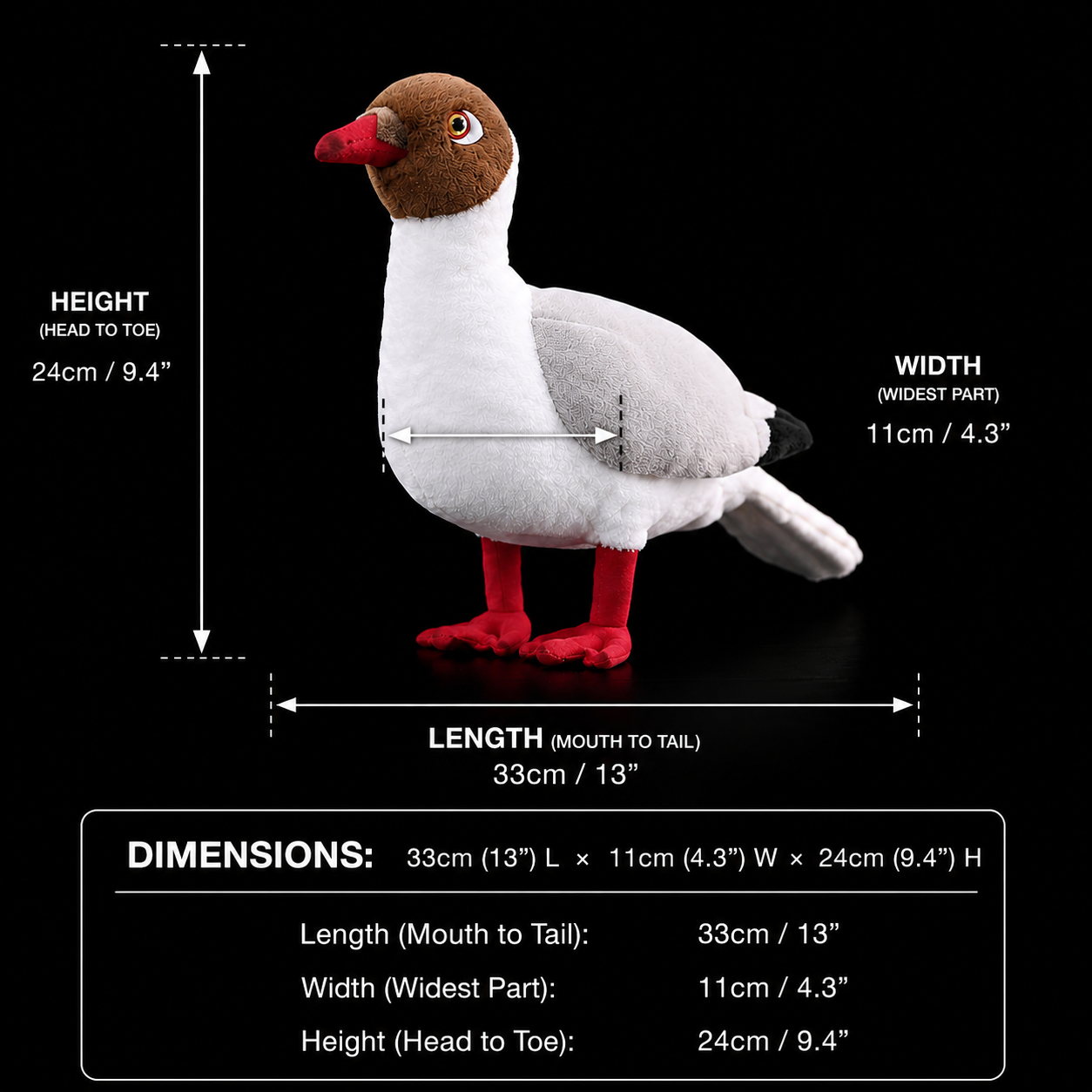 Brown-headed Gull Soft Stuffed Plush Toy