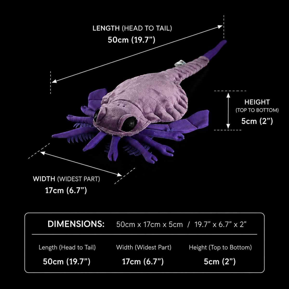 Pterygotus Eurypterid členovec Měkká plyšová hračka