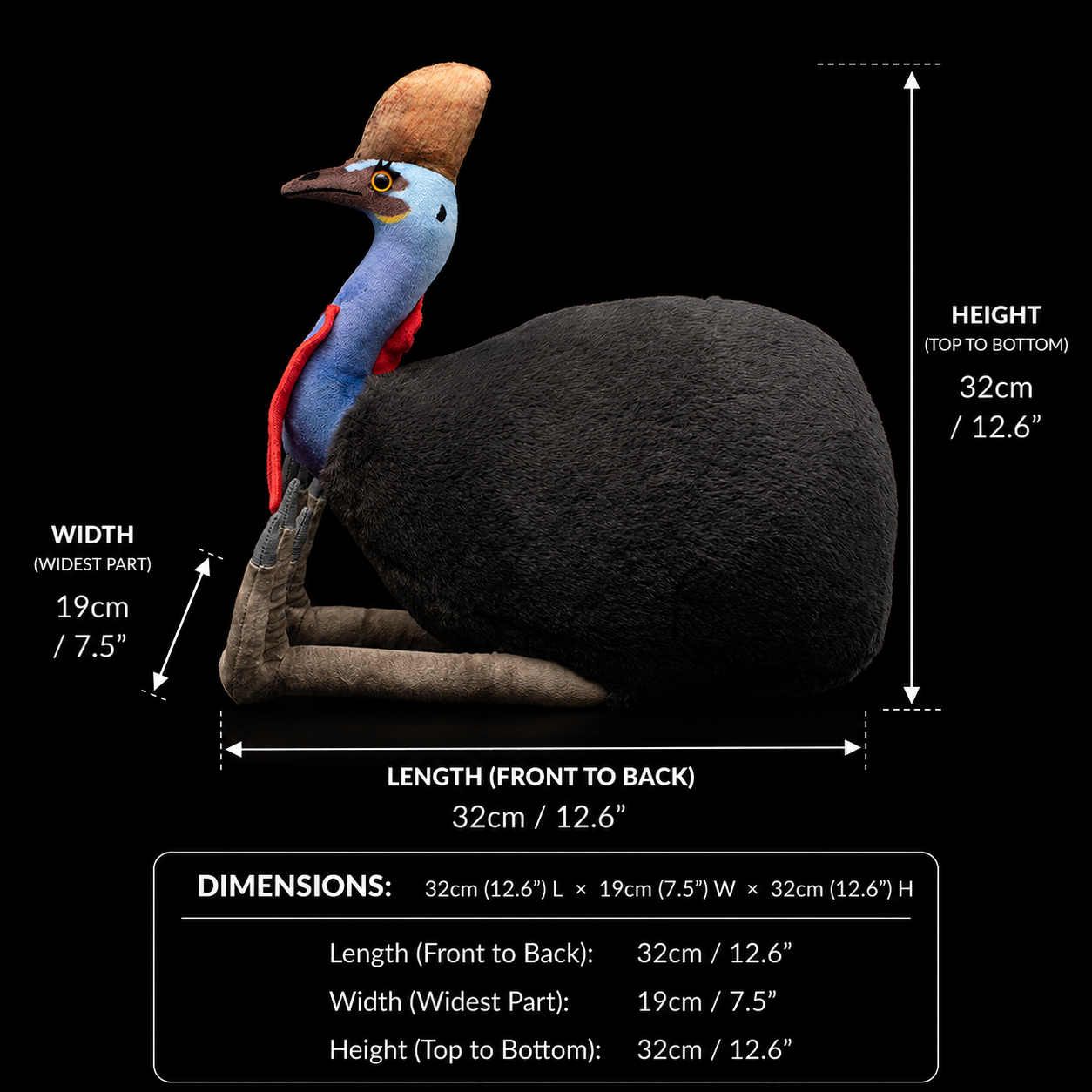 Southern Cassowary Soft Stuffed Plush Toy