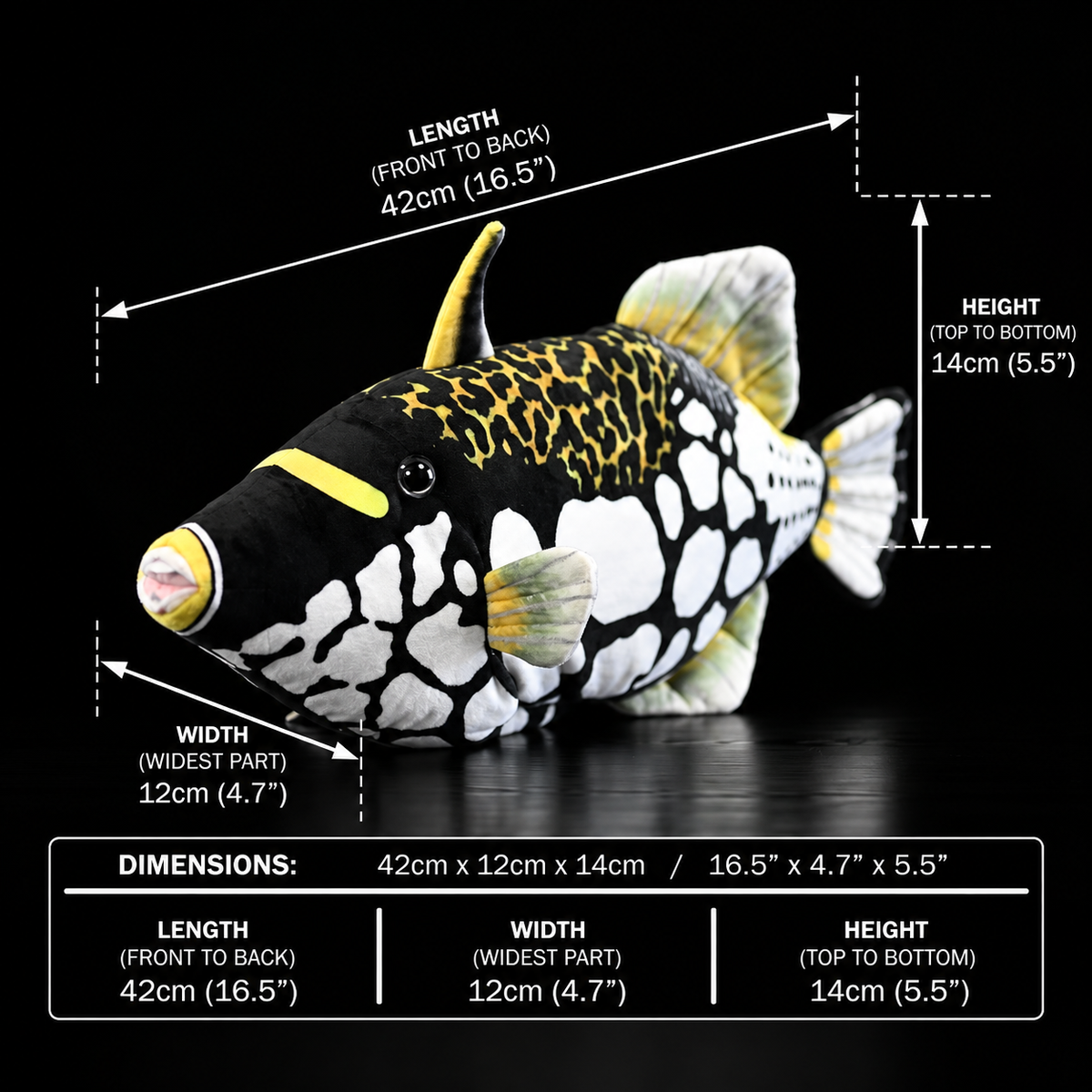 Clown Triggerfish Soft Stuffed Plush Toy