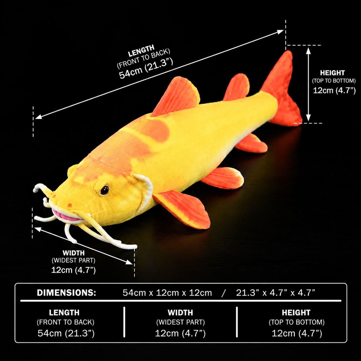 Golden Redtail Catfish Soft Stuffed Plush Toy