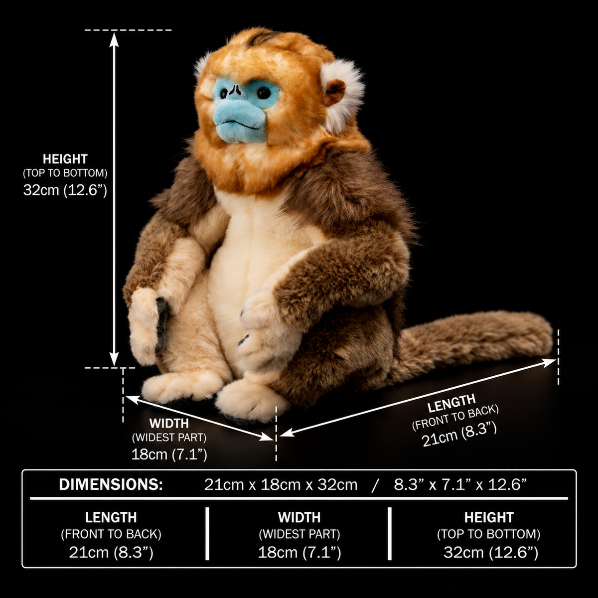Golden Snub-Nosed Monkey Soft Stuffed Plush Toy