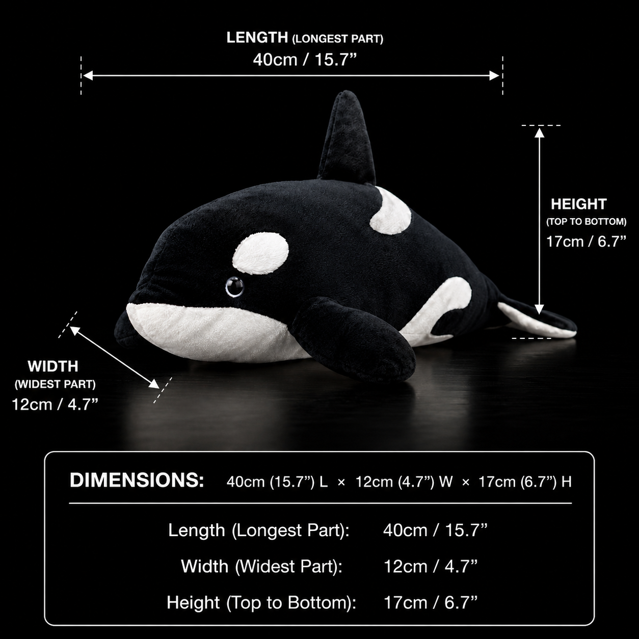 Killer Whale Orca Soft Stuffed Plush Toy