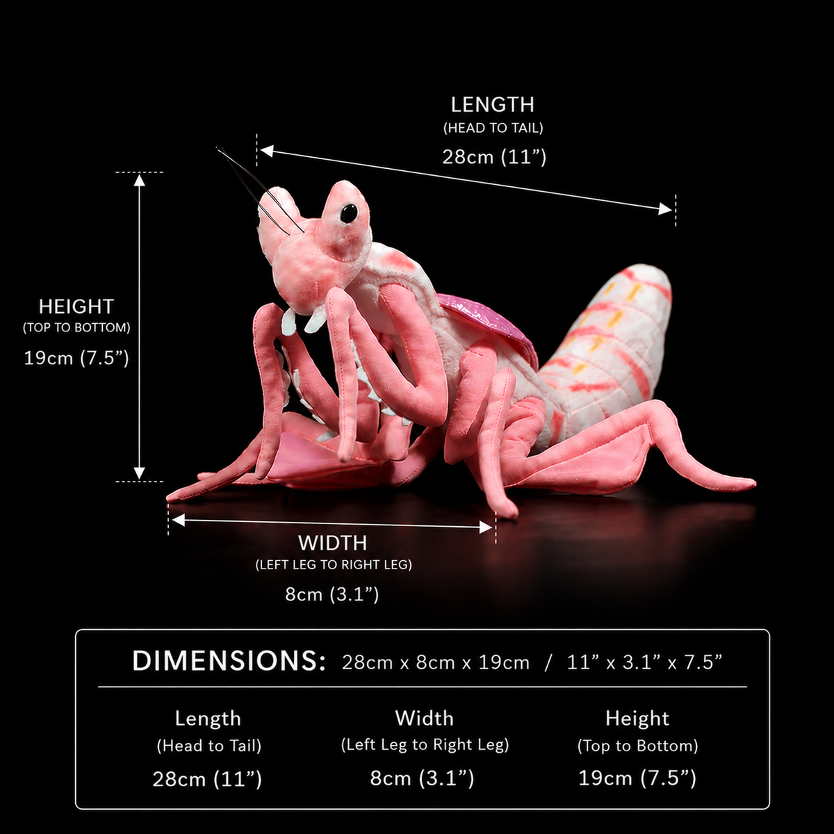 Brinquedo de pelúcia macio de pelúcia rosa orquídea louva-a-deus