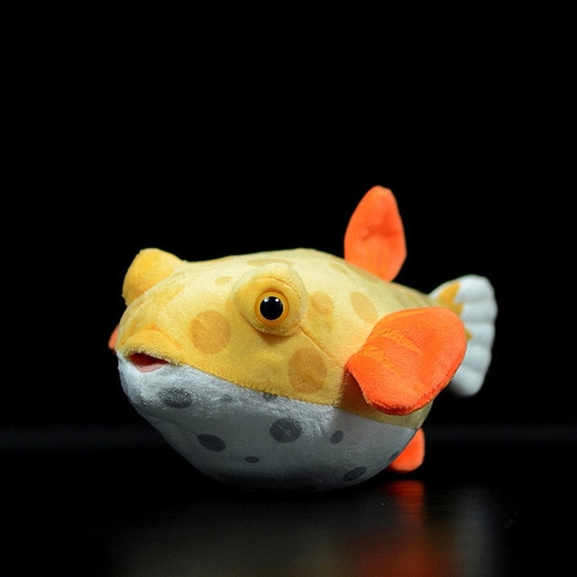 Plyšová plyšová plyšová vycpaná krabička jako živoucí Pufferfish