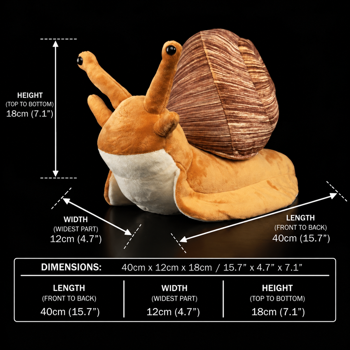 Weiches Plüschtier Schnecke