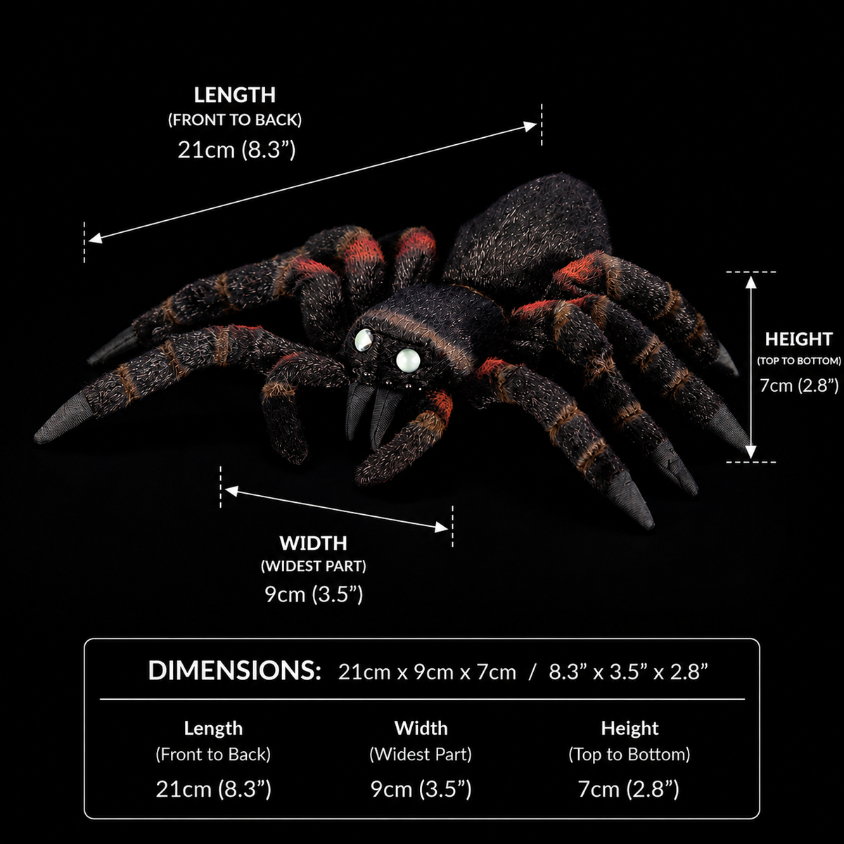 Tarantule Spider Měkká plyšová hračka