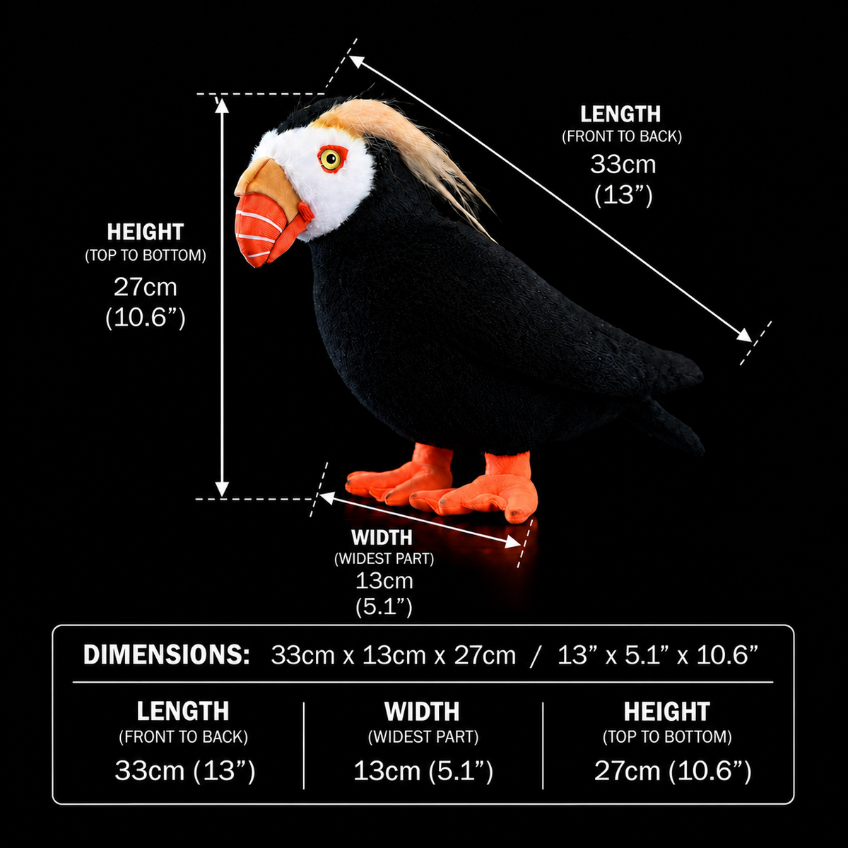 Tufted Puffin Bird Soft Stuffed Plush Toy